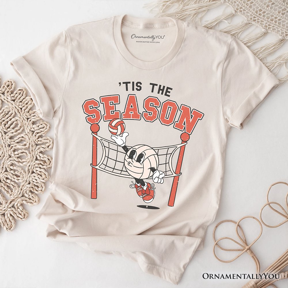 Tis the Season Volleyball T-Shirt, Retro Vintage Game Day Sports Tee