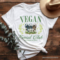 Vegan Social Club T-Shirt, Cute Plant Based Vegetarian Animal Lover Tee