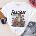 Vintage Floral Leopard Christian T-Shirt, Fearless For My God Is Always With Me Isaiah 41:10 Tee