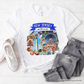 Artistic New Jersey State Themes and Landmarks T-Shirt, Tee for History and Travel Lovers