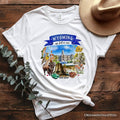 Artistic Wyoming State Themes and Landmarks T-Shirt, Tee for History and Travel Lovers