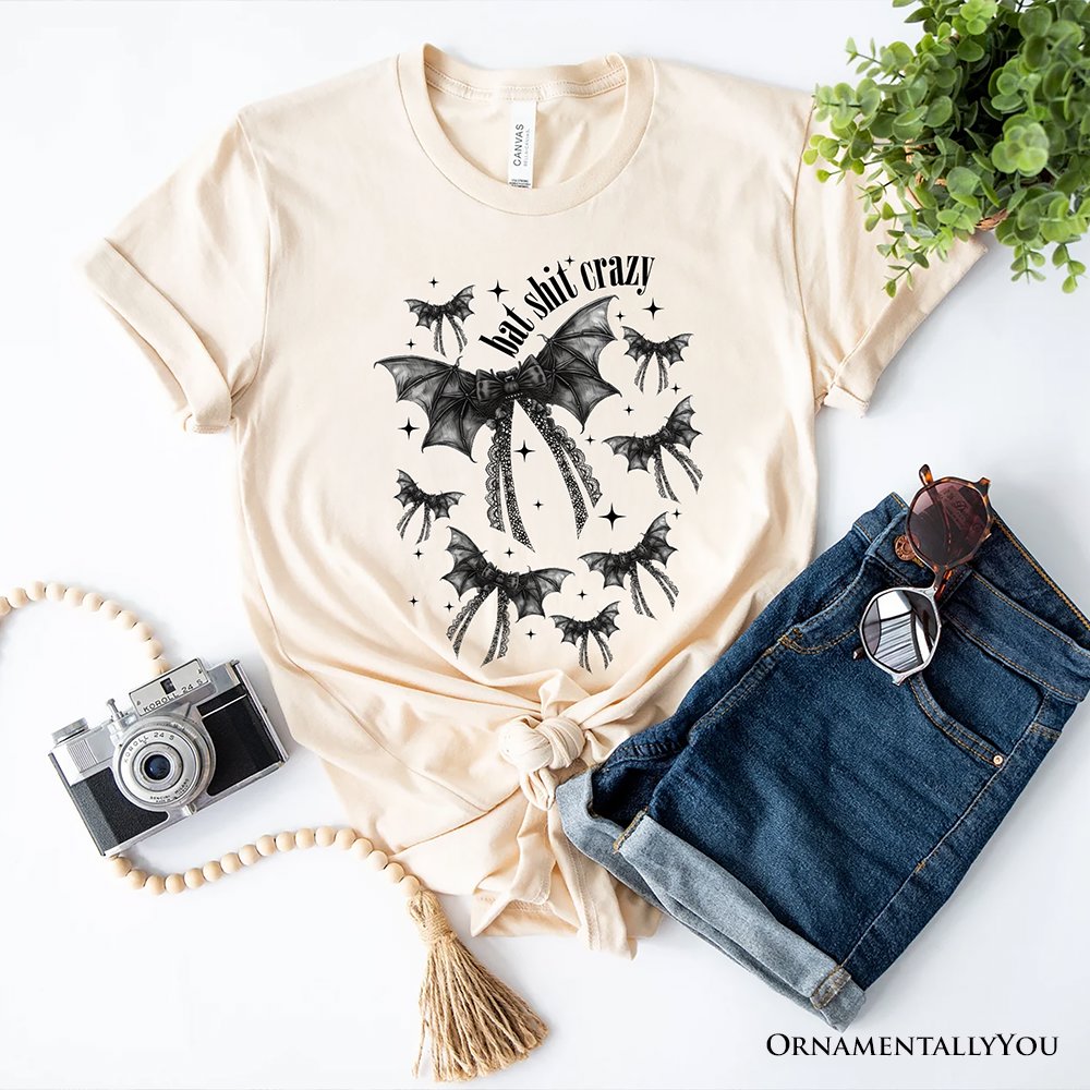 Bat Shit Crazy Coquette Bats T-Shirt, Funny Halloween Tee for Wild and Wicked Spirits