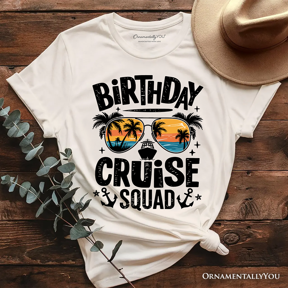 Birthday Cruise Squad T-Shirt, Tropical Vacation Cruise Trip Tee