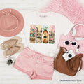 Easter Bunny Floral Brushstroke T-Shirt, Spring Pastel Coquette Tee