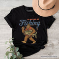 I’d Rather Be Fishing Bigfoot T-Shirt, Funny Sasquatch Fishermen Tee