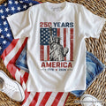 Statue of Liberty America Flag 250 Years T-Shirt, 4th of July USA Patriotic 1776–2026 Tee