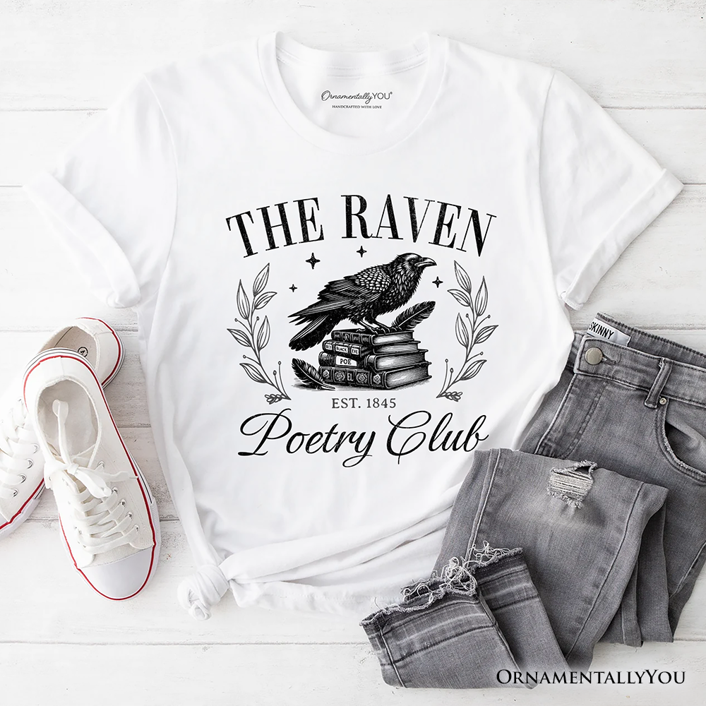 The Raven Poetry Club Edgar Allan Poe T-Shirt, Dark Academia Bookish Tee