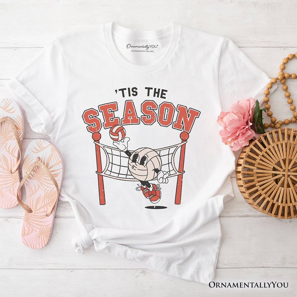 Tis the Season Volleyball T-Shirt, Retro Vintage Game Day Sports Tee