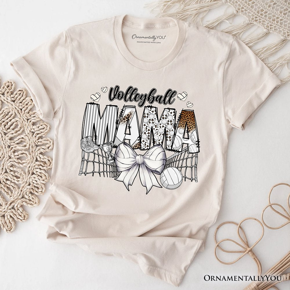 Volleyball Mama Coquette Bow T-Shirt, Sport Mom Life Tee