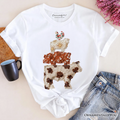Western Farm Animals Printed Faux Patchwork T-Shirt, Country Cow Pig Sheep Hen Tee