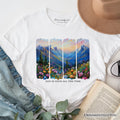 God Is Good All the Time Mountain Christian T-Shirt, Wildflower Brushstroke Bible Verse Faith Tee