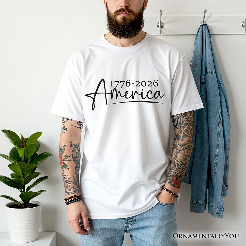 250 Years American Anniversary T-Shirt, 4th of July Minimalistic Patriotic 1776–2026 Tee