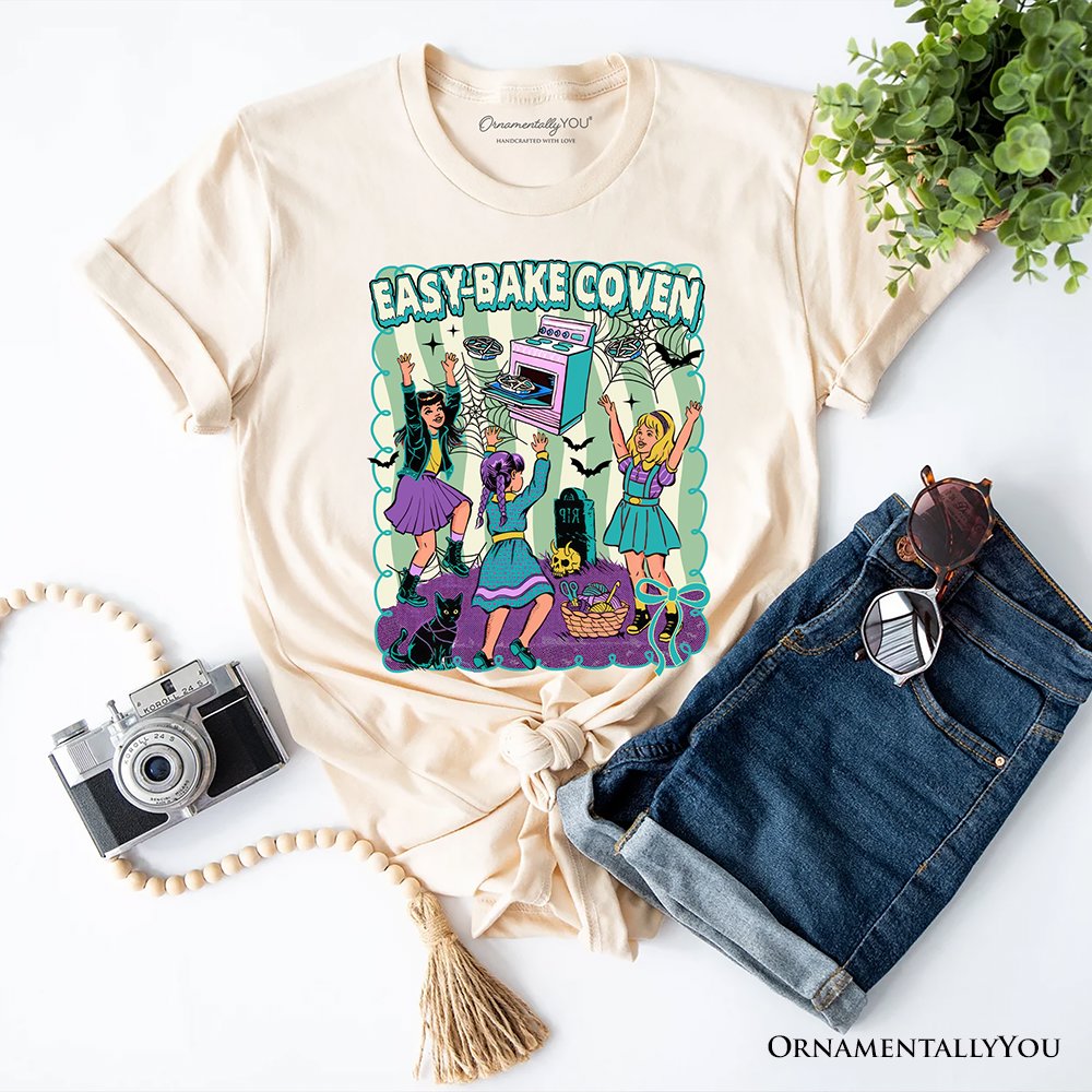 Retro Easy-Bake Coven Horror Movie T-Shirt, Funny Retro Witch Halloween Tee