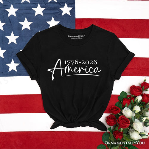 250 Years American Anniversary T-Shirt, 4th of July Minimalistic Patriotic 1776–2026 Tee