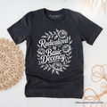 Radicalized By Basic Decency Floral T-Shirt, Feminist Social Justice Empowerment Tee