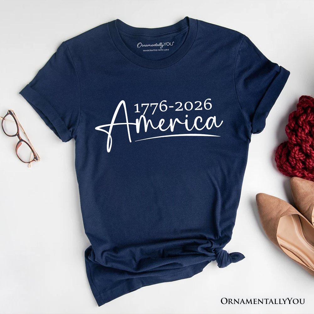 250 Years American Anniversary T-Shirt, 4th of July Minimalistic Patriotic 1776–2026 Tee