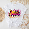 Aries Graffiti Zodiac T-Shirt, Street Style Astrology Horoscope Tee
