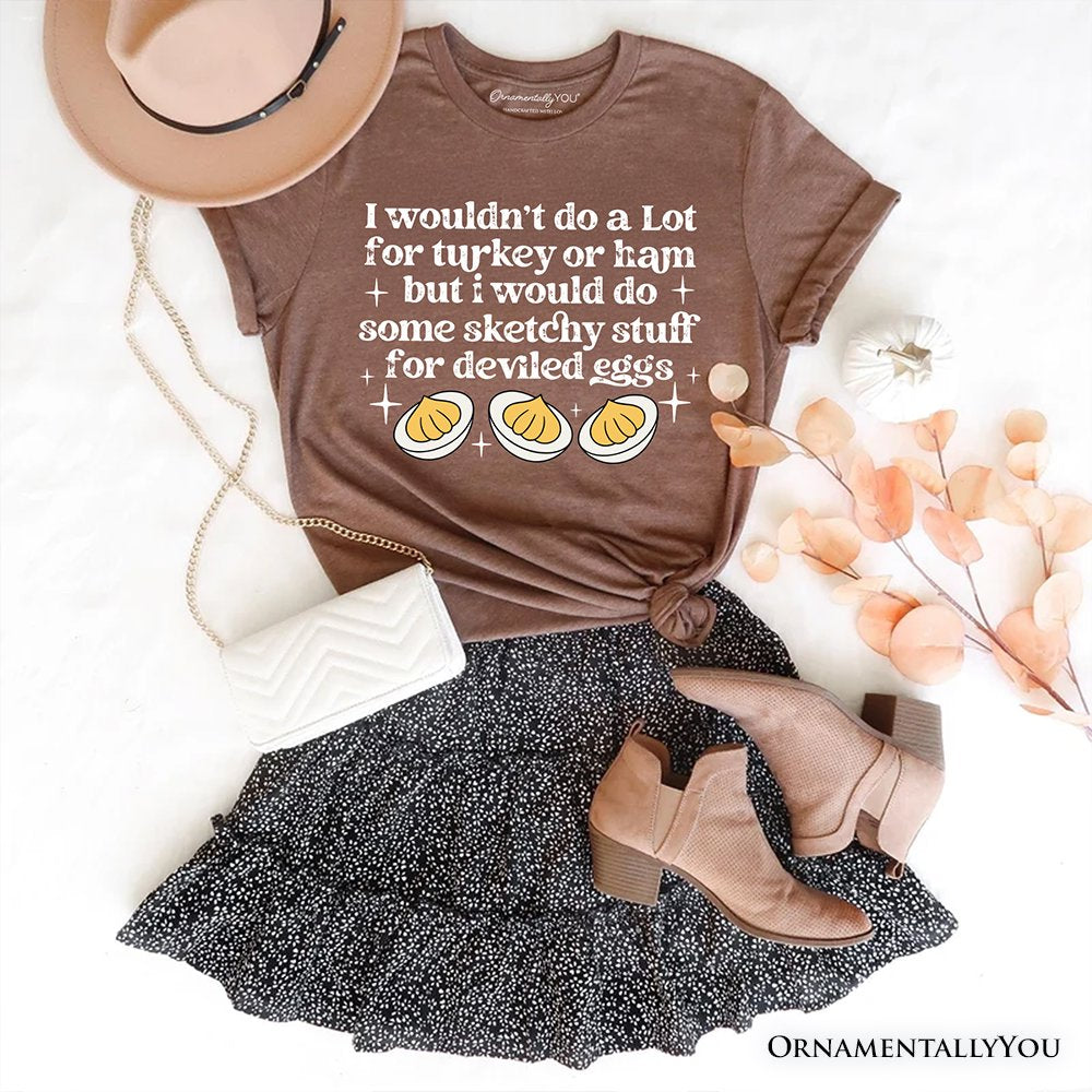 Deviled Eggs Funny T-Shirt, Thanksgiving Friendsgiving Foodie Tee