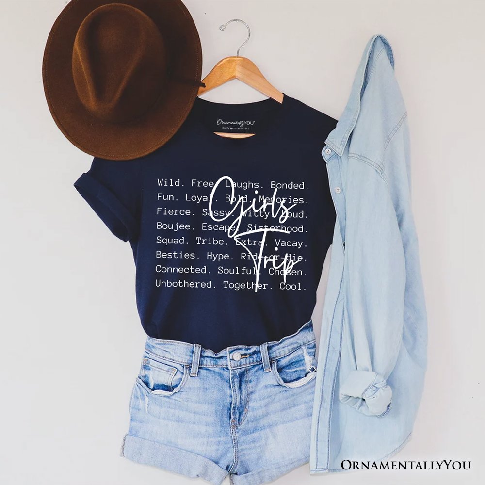 Girls Trip Words T-Shirt, Besties Vacation Memories Tee