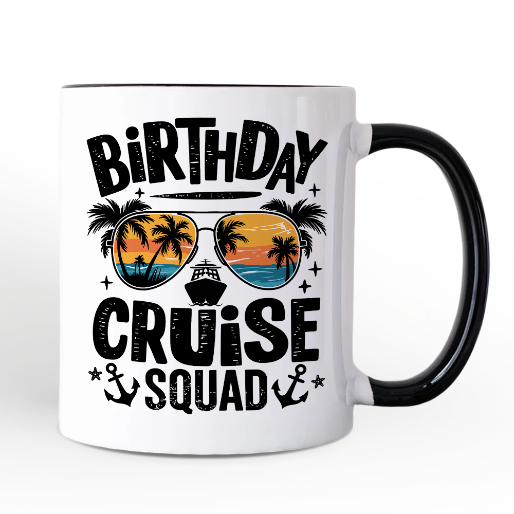 Birthday Cruise Squad Mug, Tropical Vacation Cruise Trip Gift