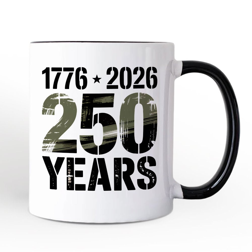 America 250 Years of Freedom Anniversary Personalized Mug, 4th of July USA Patriotic 1776–2026 Gift with Custom Name
