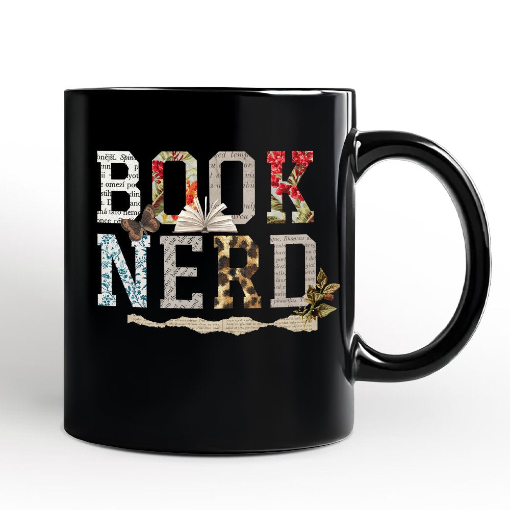 Book Nerd Collage Retro Personalized Mug, Bookish Booktok Librarian Gift with Custom Name