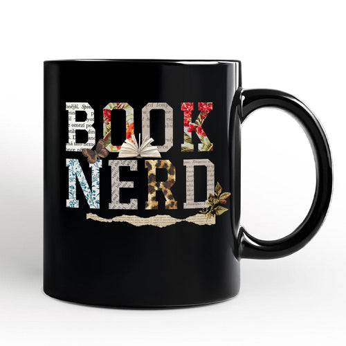 Book Nerd Collage Retro Personalized Mug, Bookish Booktok Librarian Gift with Custom Name