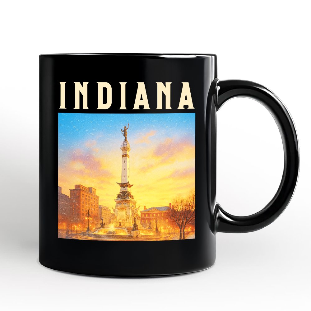 Historic Indiana State Soldiers and Sailors Monument Personalized Mug, Patriotic Gift and Indianapolis Landmark Souvenir with Custom Name