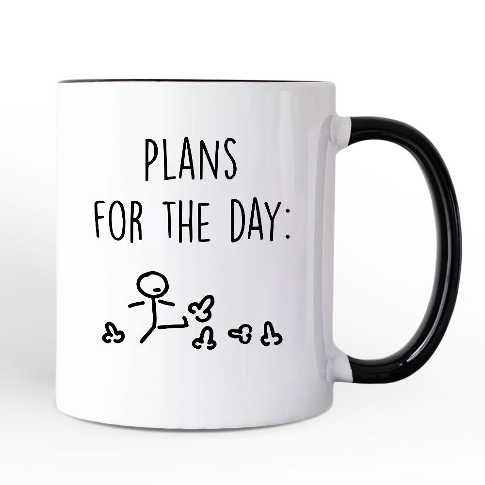 Plans for the Day Personalized Mug, Funny Minimalist Sarcastic Gift with Custom Name