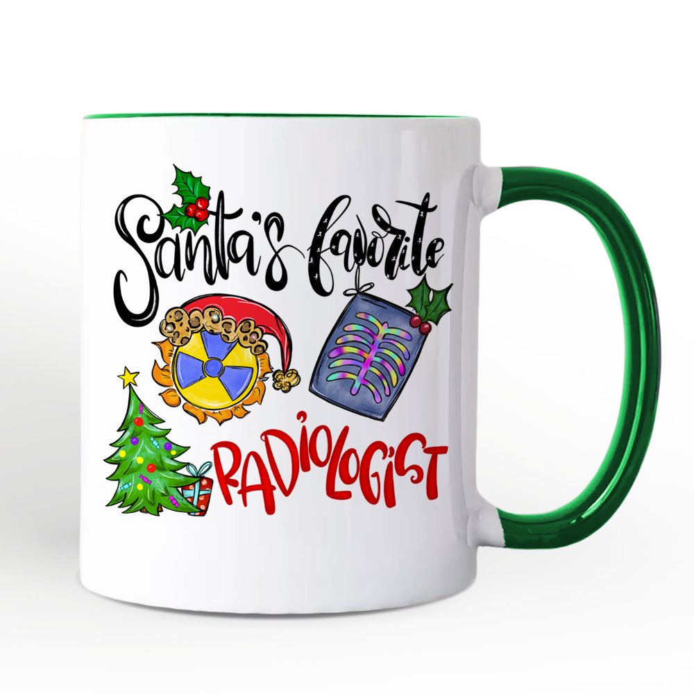 Santa's Favorite Radiologist Personalized Mug, X-Ray Radiology Gift with Custom Name
