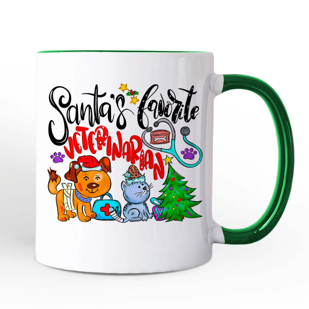 Santa's Favorite Veterinarian Personalized Mug, Veterinary Appreciation Gift with Custom Name