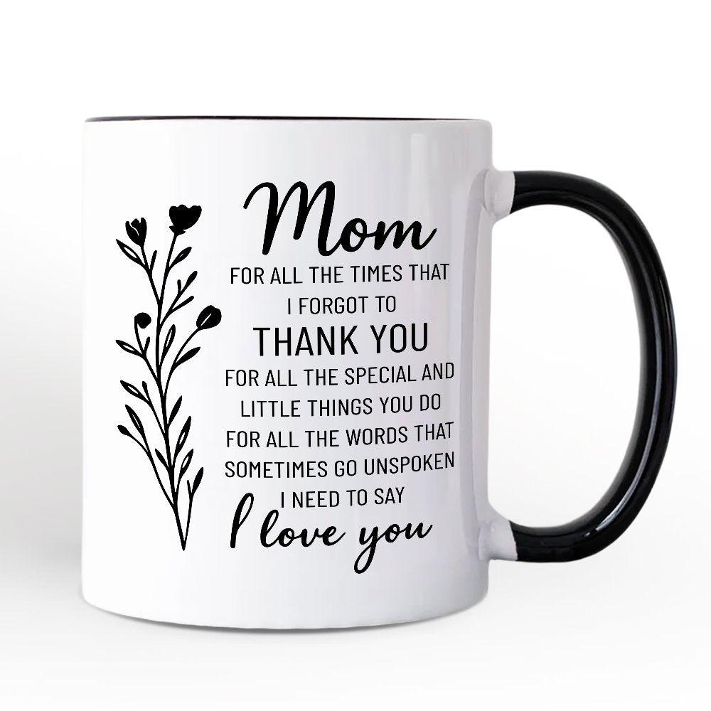 Thank You Mom Personalized Mug, Minimalist Mama Gift with Custom Name
